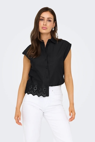 Only Kadın Onllou Etek Ucu Dantelli Düğmeli %100 Pamuk Gömlek 15342569 Siyah Siyah