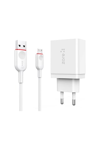 Alan Tech Xmac Serisi Zr-x2 Micro 2 İn 1 Şarj Seti - Beyaz Beyaz