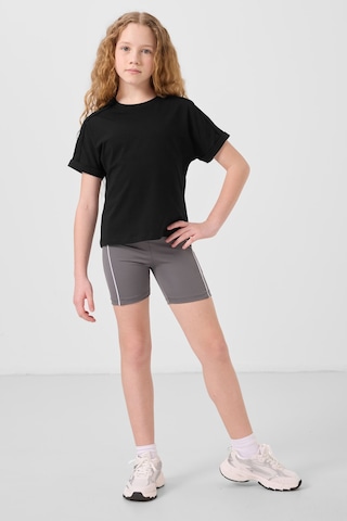 Tommylife Koyu Gri Esnek Standart Fit Basic Performans Kız Çocuk Tayt - 75189 Koyu Gri