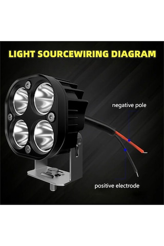 Offroad Sis Lambası 4 Led 20w Cree Beyaz Led Motorsiklet Uyumlu İkili Set