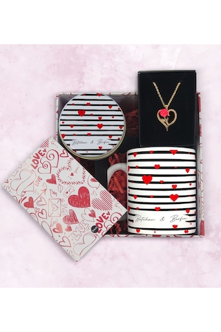 BK Gift Sevgiliye Özel Kutuda Hediye Seti, Kupa Bardak, Sevgili Hediyesi, Aşk Kolyesi, Kokulu Mum,Yıl Dönümü Hediyesi-10
