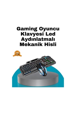 Mekanik Oyuncu Seti - Led Işıklandırma Ve Ergonomik Mouse