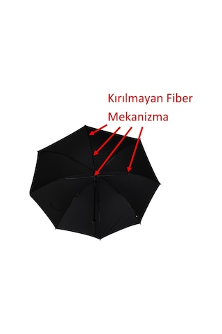 Protokol Büyük Boy Karbon Fiber Baston Şemsiye 150 CM Çap (394574602) Siyah