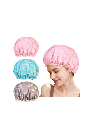 Duş Bonesi, Kadın Duş Bonesi, Su Geçirmez Duş Bonesi Plastik Tekrar Kullanılabilir Duş Bonesi Elastik