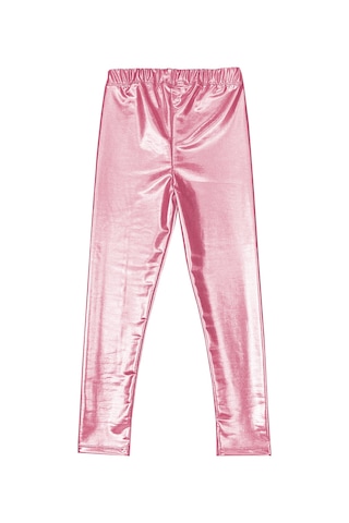 Denokids Kız Çocuk Pembe Metalik Parlak Tayt Renkli Çok Renkli
