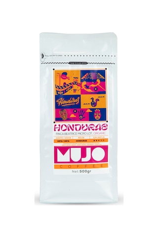 Mujo Coffee Honduras Finca Beatrice Micro Lot. Organic Çekirdek Kahve 500 G