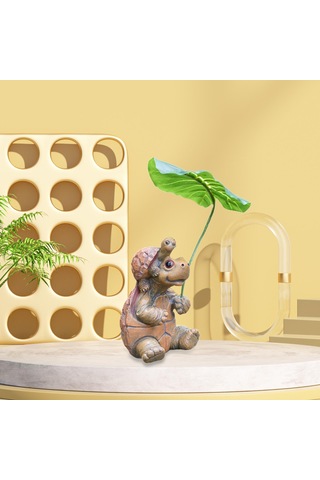 Homyl Kaplumbağa Şekilli Heykel Dekoratif El Yapımı Süs