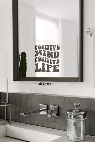 Positive Mind Motivasyon Dekoratif Ayna/cam Yazı Etiket Sticker 18x22cm Siyah