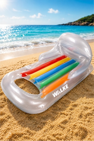 Walke Comfort Lounge Şişme Deniz Yatağı Sırt Destekli Pvc Havuz Ve Deniz Şezlongu 13101 Gri