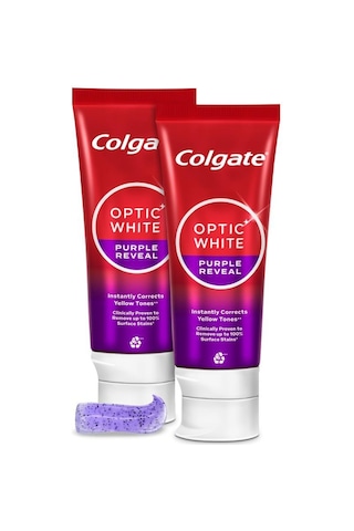 Colgate Optic White Purple Reveal Beyazlatıcı Diş Macunu 2 x 75 ML