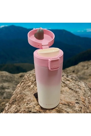 380 Ml Çift Katlı Mug Termos Filtreli Kapak - Çok Renkli Çok Renkli