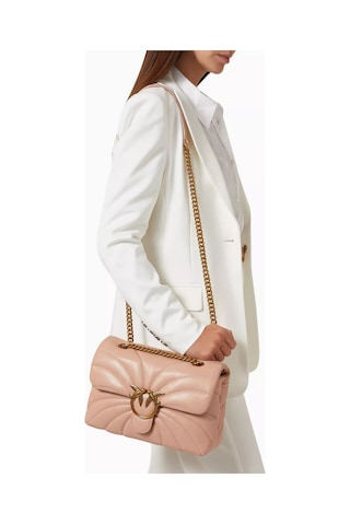 Pinko Kapitone Nappa Love Mini Şişme Çanta, Şık & Çok Yönlü El Çantası Açık Pembe