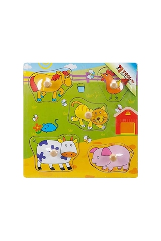 Eğitici Tahta Bultak Raptiyeli Puzzle - 5 Parça