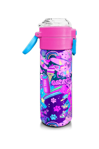 Coral High Kids Grafiti Desenli Pipetli Ve Direkt İçim Çelik Termos 500 Ml 31961 Desenli