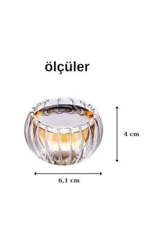 6&apos Lı Çift Cidarlı Cam Sosluk Reçellik Drajelik Lokumluk Mini Kase 6.1 X 4 Cm