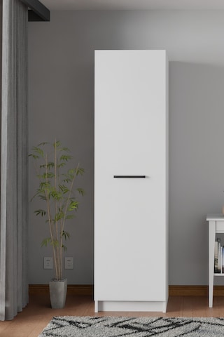 Ladik Beyaz Tek Kapaklı Gardırop 180-45-45 Cm Çift Yönlü Kapak