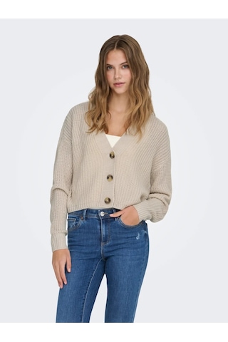 Only Onlcarol Nice L/s Cardigan Knt Noos Kadın Hırka 15211521 Bej