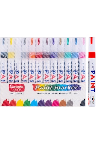 Aubyhe Mor Gn-110 Boya Kalemi - Ofis, Taş, Lastik, Siyah Kart İçin Renkli İmza Ve Tamir Kalemi Diğer