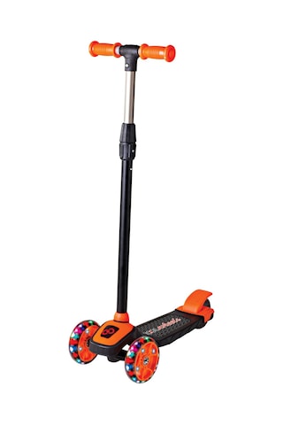 Scooter Çocuk Scooter Işıklı Slikon Teker Turuncu 40 Kg Taşıma