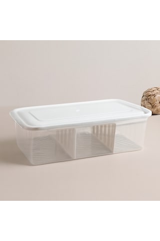 Şeffaf Plastik Buzdolabı Organizeri 6 Litre Kapaklı 3 Bölmeli Diğer