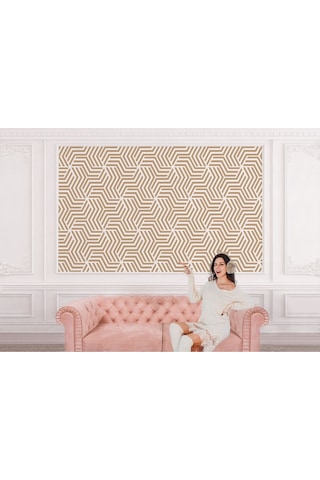 Pastel Renkli Geometrik Desenli Duvar Kağıdı-5783 Çok Renkli