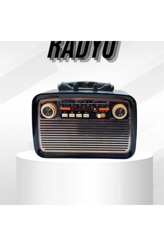 Müzik Kutusu Bluetooth Bağlantılı El Fenerli Nostaljik Tasarım Radyo 08762104