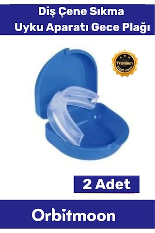 Premium Özel Seri Gece Plağı Çene Diş Sıkma Gıcırdatma Önleyici Koruyucu Diş Aparatı 2 Adet