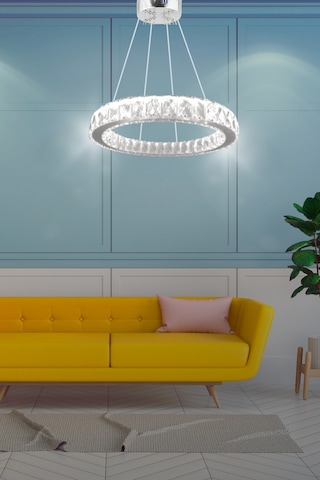 ZİLLA TEKLİ MODERN SARKIT KRİSTAL TAŞLI LED AVİZE - 3 RENK (Beyaz - Sarı - Gün Işığı)30 CM