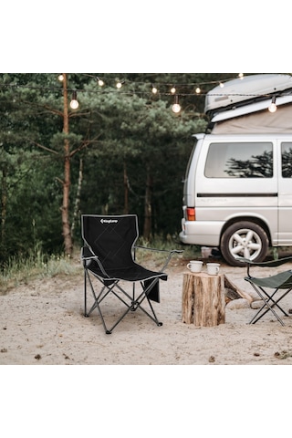 Kingcamp Lotus Comfort Konforlu & Takviyeli Kamp Sandalyesi Black Siyah