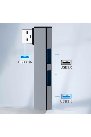 Usb 3.0 L Tipi Usb 3.0 - 2.0 Hub 3 Port Usb Çoklayıcı Hub