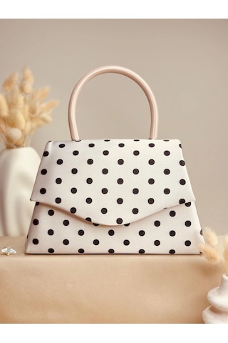 Elora Atelier Elora Puantiye Desen Beyaz Çanta Çok Renkli