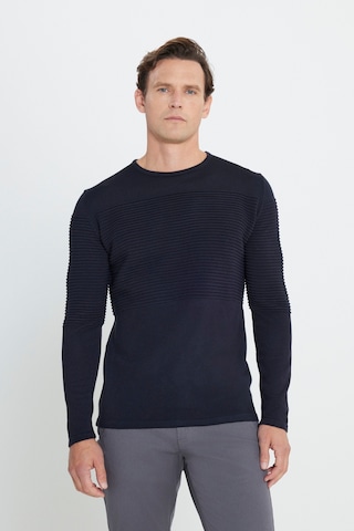 AC&Co / Altınyıldız Classics Erkek Lacivert Standart Fit Tüylenme Yapmayan Bisiklet Yaka Triko Kazak 4A4921100065LACXXL Lacivert