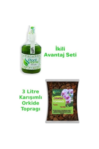 Hüskon Ticaret Planthome Powermix Bitki Besini Ve 3 Litre Orkide Toprağı Set 3 L