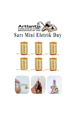 Altı Sarı Mini Duy 10 Adet Deney Duyu Proje İçin Küçük Ampul Yuvası Minyonet Duy Okul Sınıf Elektrik Devre Deney Duyusu