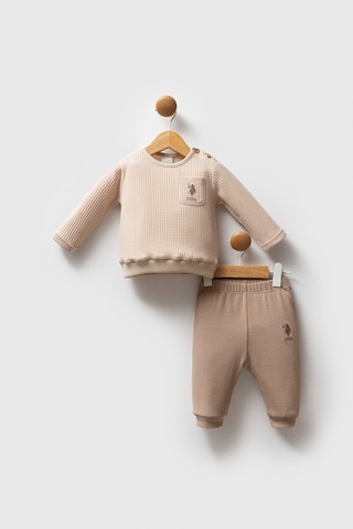 U.S. Polo Assn. Erkek Bebek Krem Takım 5274-48956 Krem