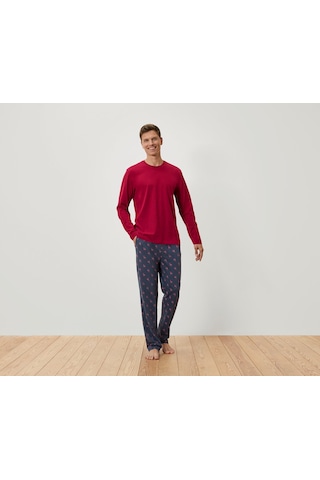 Tchibo Erkek Pijama, Kırmızı Tam. Baskılı Kırmızı