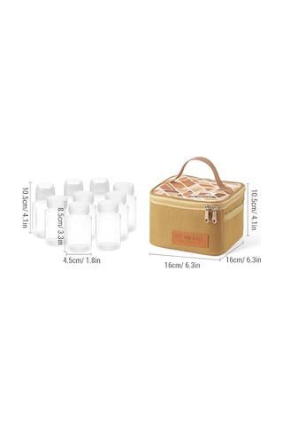 Jeehugo Yeşil 9 Parça Kamp Malzemesi: Çanta İle Sıvı Ve Toz Baharat Şişeleri, Barbekü Ve Manzaralar İçin Taşınabilir Depolama Çok Renkli