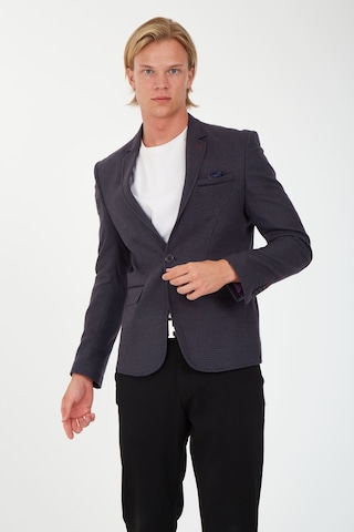 Sposo G-211 Dar Kalıp Desenli Füme Erkek Blazer Ceket Füme