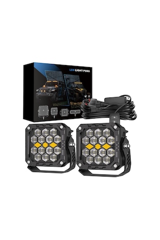Off Road 4 İnç Led Sis Farı Kaput Üstü Led Ve Tampon Gündüz Led Drl Projektör Lambası Seti