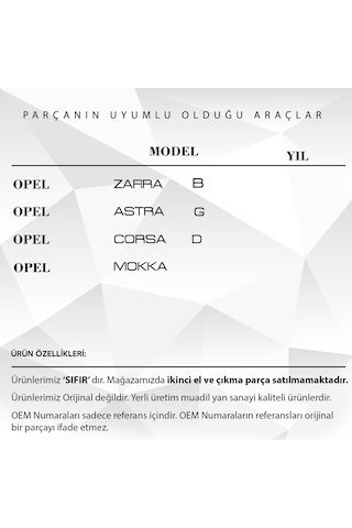 Opel Astra H, Corsa D, Zafira B, Mokka için İç Tavan Aydınlatma L
