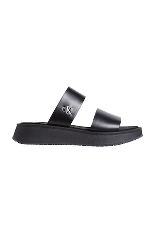 Kadın Ck Sandal Slide Double Strap Terlik - Siyah Nos Black