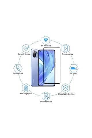 Zore Xiaomi Mi 11 Lite Uyumlu Kenarları Kırılmaya Dayanıklı Cam Ekran Koruyucu