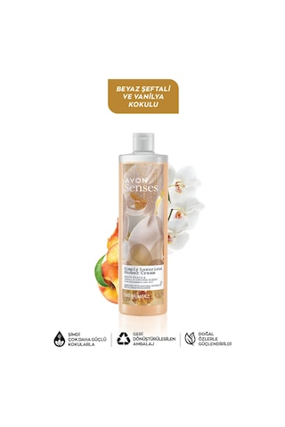 Avon Senses Simply Luxurious Beyaz Şeftali ve Vanilya Kokulu Krem Duş Jeli 500 ML