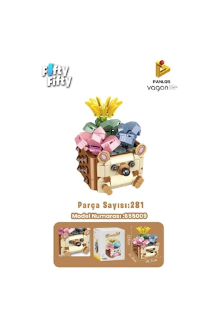 Panlos Mini Potted Plant Serisi Ayı Figürü 281 Parça Oyuncak Yapım Seti -ffp655009