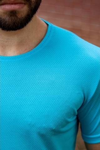 Turkuaz Basic Rahat İnce Petek Kumaş Spor Erkek Tshirt 22Etshport