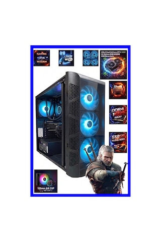Comloji CMLJ71 R5-5500 16 GB 512 GB SSD RTX3050 Free Dos Masaüstü Oyuncu Bilgisayarı