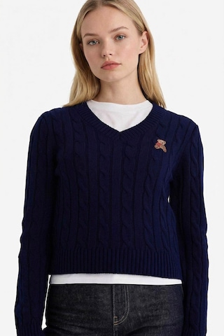 Defacto Slim Fit V Yaka Kazak G6850ax26spnv131 Lacivert-nv131