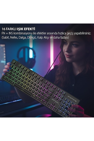 Ikg-440t Mavi Switch Mekanik Klavye Rgb 16 Efekt 104 Tuş Kablolu Anti-ghosting Windows/mac Uyumlu