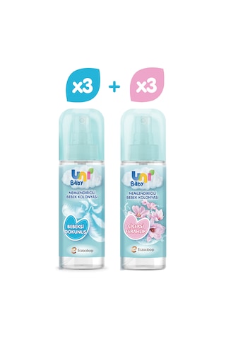 Uni Baby Bebek Kolonyası Bebeksi Kokular 3'Lü + Çiçeksi Kokular 3'Lü