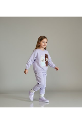 3 İplik Şardonsuz Labubu İkili Takım Mor